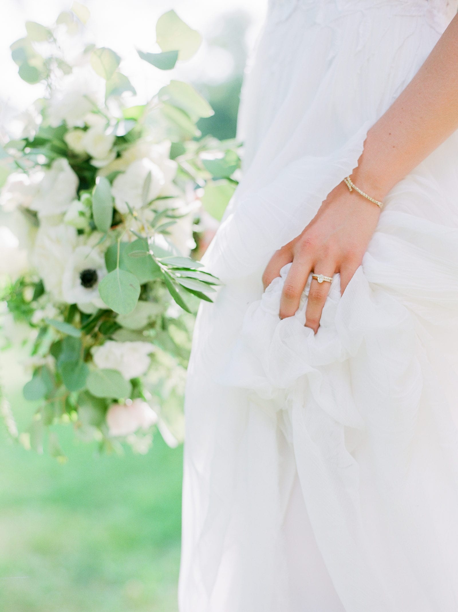 Blue Dress Barn wedding and bridal bouquet