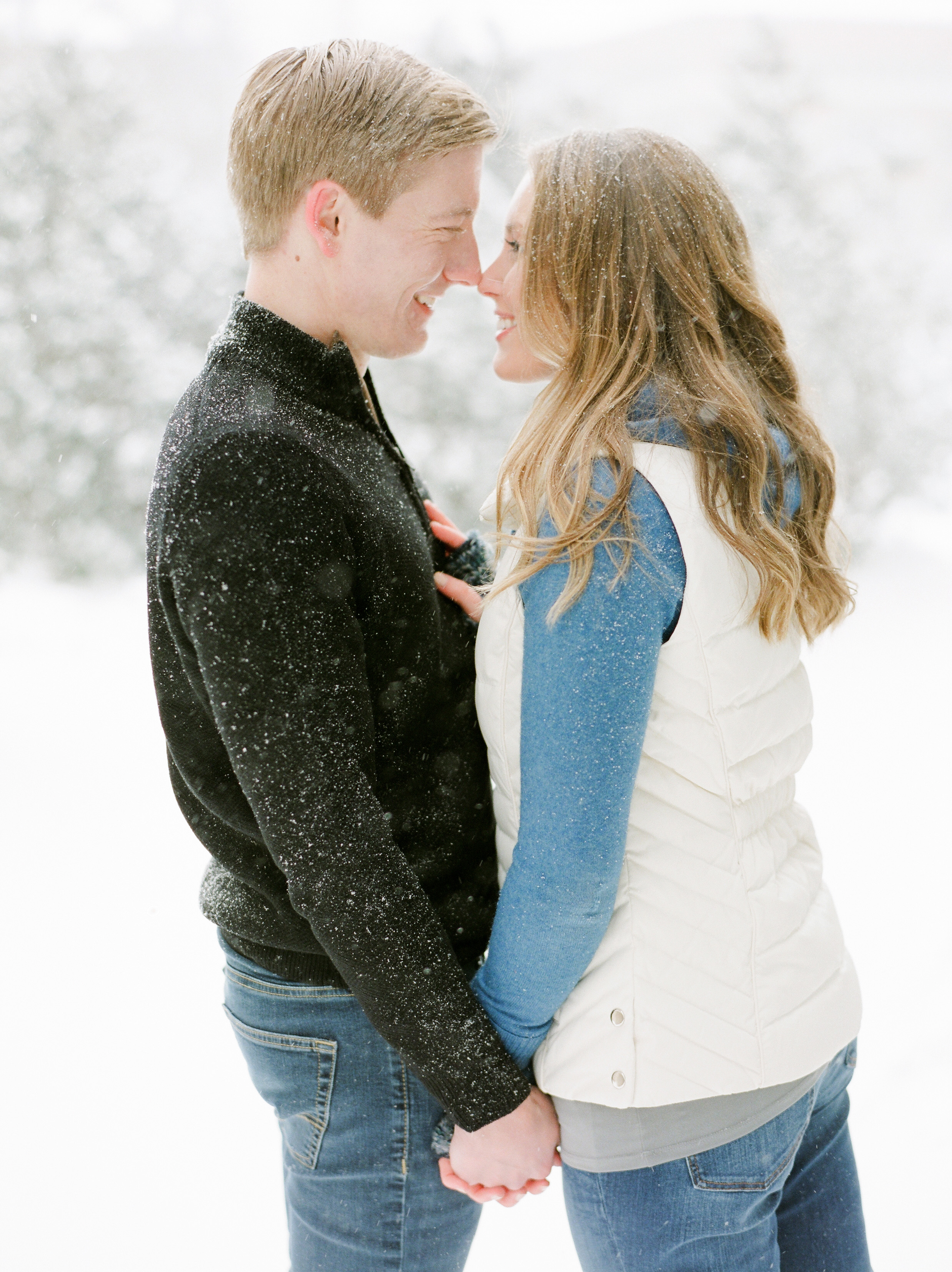 MSU winter engagement photos in the snow
